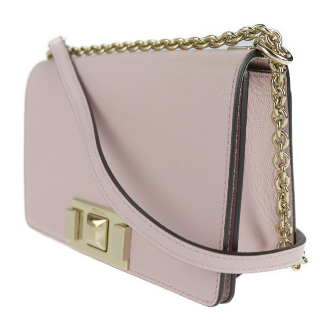 Furla フルラ  MIMI' MINI CROSSBODY ミニミニ クロスボディ ショルダーバッグ  レザー   ピンク系 ゴールド金具  チェーン ハンドバッグ 【本物保証】