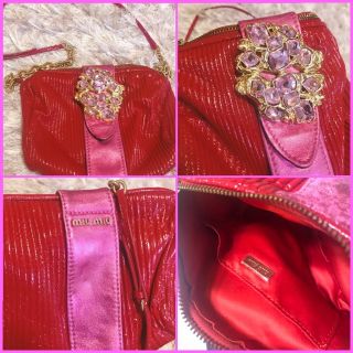 ミュウミュウ(MIU MIU)のmiumiu ビジュー付きショルダーバッグ(ショルダーバッグ)