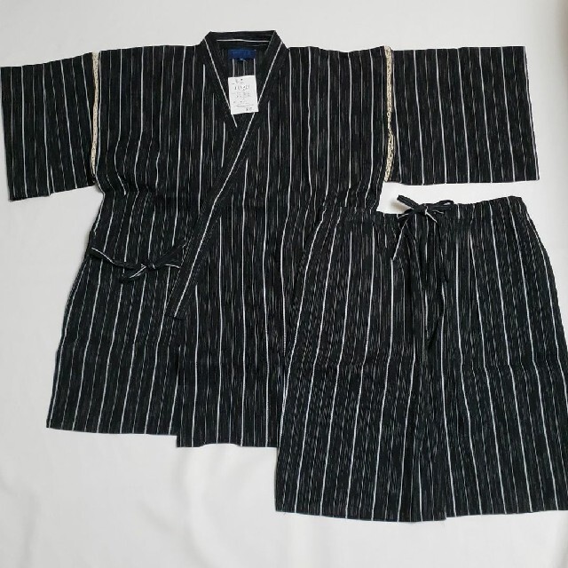 新品/甚平/メンズ/黒縞/黒/XL メンズの水着/浴衣(着物)の商品写真