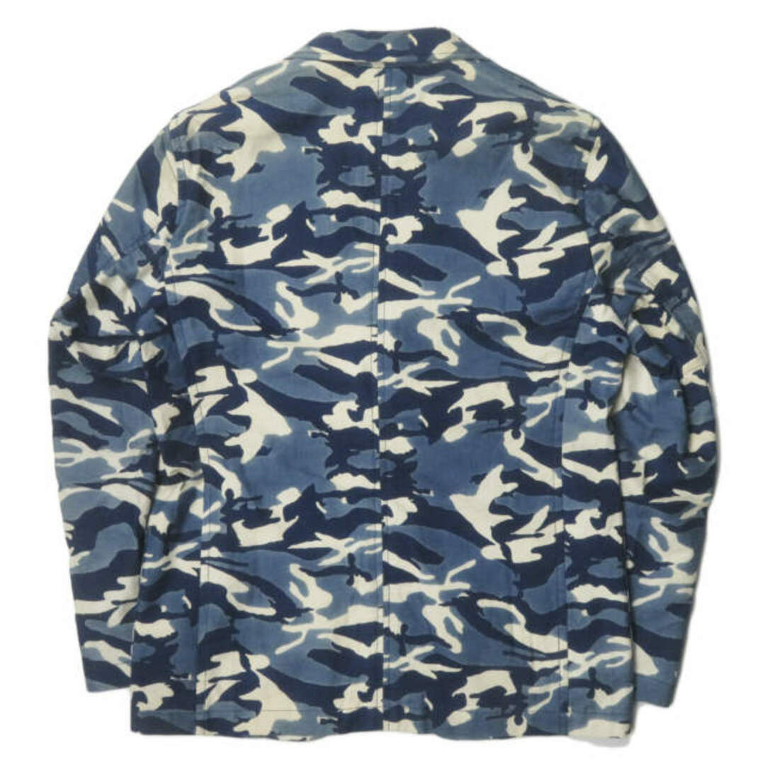 SOPHNET.(ソフネット)のSOPHNET. ソフネット 日本製 INDIGO CAMOUFLAGE 2 BUTTON JACKET インディゴカモフラージュ2Bジャケット SOPH-160041 S ブルー テーラード アンコン アウター【中古】【SOPHNET.】 メンズのジャケット/アウター(テーラードジャケット)の商品写真