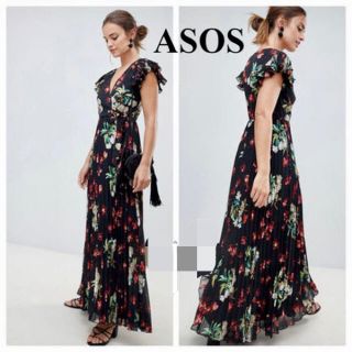 エイソス(asos)のASOS 花柄マキシワンピース US8(ロングワンピース/マキシワンピース)