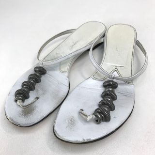 ドルチェアンドガッバーナ(DOLCE&GABBANA)のドルチェアンドガッバーナ フラット トングサンダル ホワイト 35 1/2(サンダル)