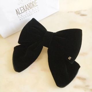 アレクサンドルドゥパリ(Alexandre de Paris)のAlexandreDeParis アレクサンドルドゥパリ バレッタ リボン 黒(バレッタ/ヘアクリップ)