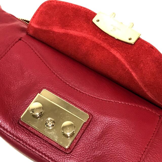 フルラ FURLA メトロポリス エイミー 835283 ボディバッグ メンズ レディース ウエストバッグ レザー レッド レッド 美品