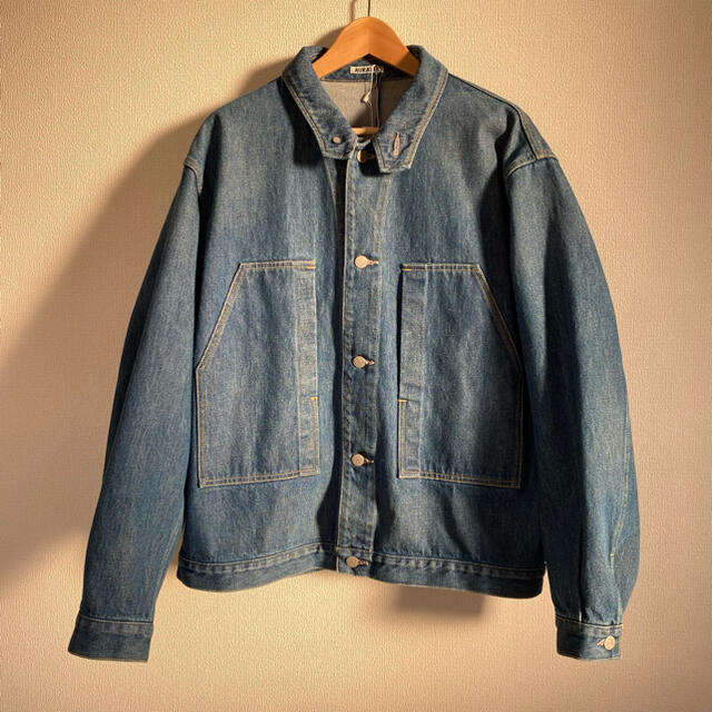 AURALEE WASHED HARD TWIST DENIM BLOUZON - Gジャン/デニムジャケット