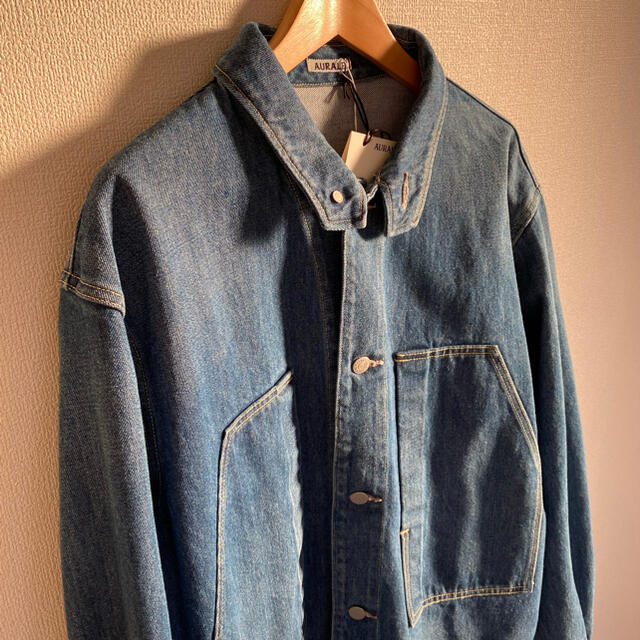 COMOLI(コモリ)のAURALEE WASHED HARD TWIST DENIM BLOUZON メンズのジャケット/アウター(Gジャン/デニムジャケット)の商品写真