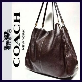 コーチ(COACH)のコーチ マディソン レザー スモール フィービー バッグ メタルロゴ 人気商品(トートバッグ)