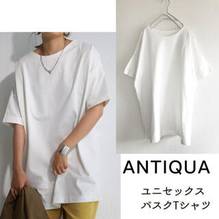 アンティカ(antiqua)の2115 バスクTシャツ　クルーネック　ラウンドネック　レディース　メンズ(Tシャツ(半袖/袖なし))