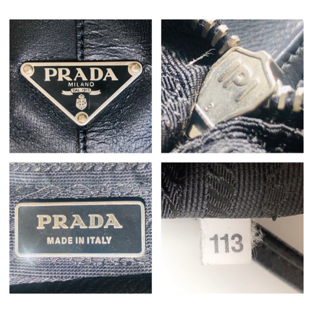 PRADA(プラダ)のプラダ　バッグ　トート　ショルダーバッグ　三角プレート　黒　レザー　白タグ　A4 レディースのバッグ(トートバッグ)の商品写真