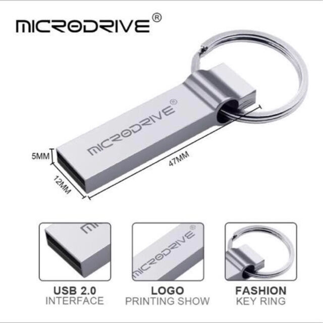 USBメモリ32GBフラッシュメモリー★キーホルダー型★シルバー  スマホ/家電/カメラのPC/タブレット(PC周辺機器)の商品写真