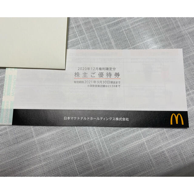 マクドナルド　株主優待　1冊　6枚綴り