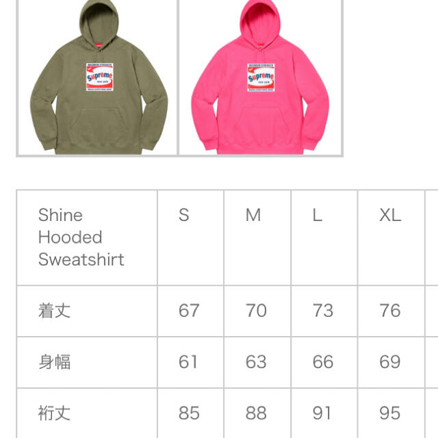 supreme Shine Hooded Sweatshirt パーカー正規品