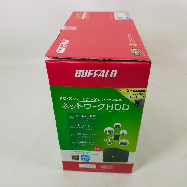 Buffalo(バッファロー)のバッファローネットワークHDDLS220D0402G スマホ/家電/カメラのPC/タブレット(PC周辺機器)の商品写真