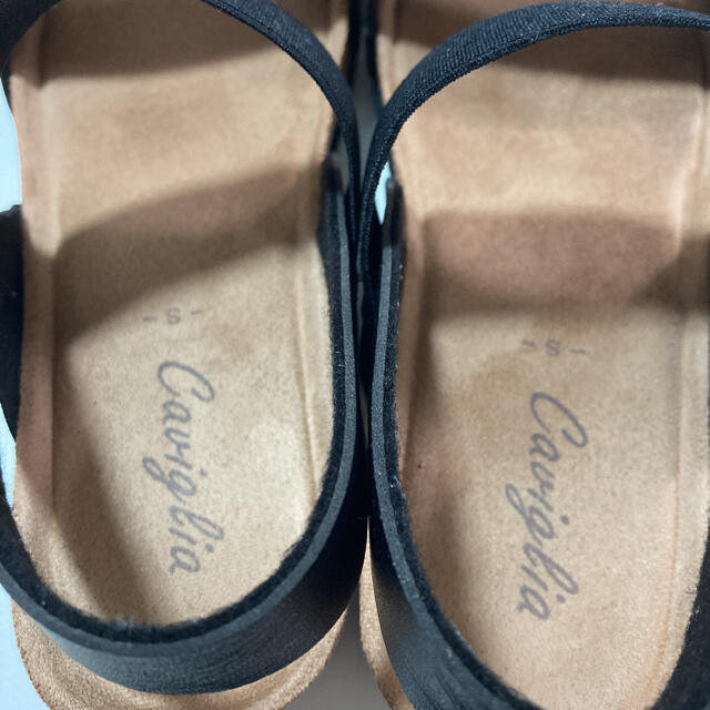 しまむら(シマムラ)のサンダル　ローヒール　ウェッジソール　黒 レディースの靴/シューズ(サンダル)の商品写真
