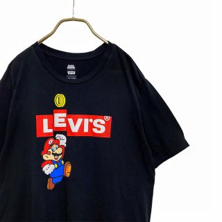 ニンテンドウ(任天堂)の【廃盤】リーバイス マリオ コラボ ロゴ Tシャツ メンズ M 黒 古着(Tシャツ/カットソー(半袖/袖なし))