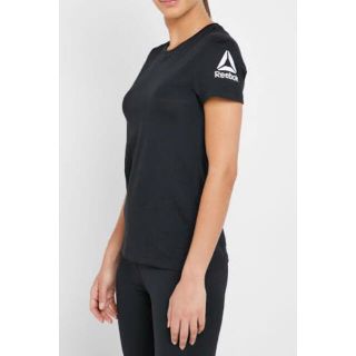 リーボック(Reebok)のReebok リーボック　半袖　Tシャツ　レディース  ブラック　黒　L 夏　綿(Tシャツ(半袖/袖なし))