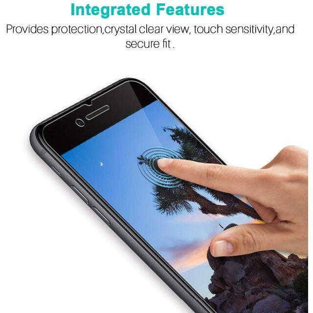 iPhone SE2 ガラスフィルム3枚セット 貼り付けガイド付き スマホ/家電/カメラのスマホアクセサリー(モバイルケース/カバー)の商品写真