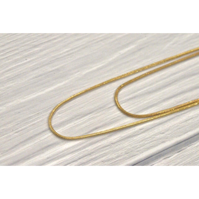 シンプル　1mm2連タイプ スネークチェーン　ゴールド　チョーカー　韓国 レディースのアクセサリー(ネックレス)の商品写真