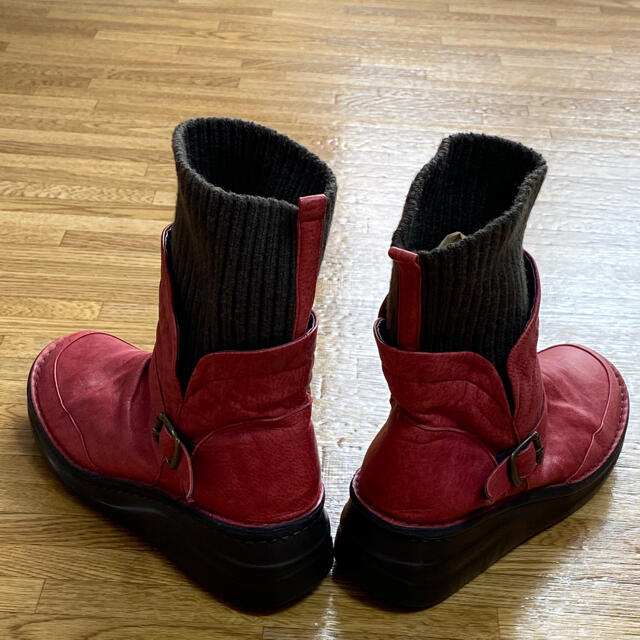 ブーツ　レディース　赤 レディースの靴/シューズ(ブーツ)の商品写真