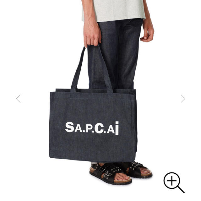 sacai(サカイ)のsacai A.P.C トート　トートバッグ　ショッピングバッグ　ネイビー レディースのバッグ(トートバッグ)の商品写真