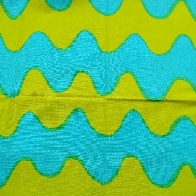 ロッキ マリメッコ marimekko グリーン ブルー 生地 波 ピックロッキ