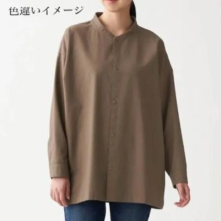 ムジルシリョウヒン(MUJI (無印良品))の無印　スタンドカラーチュニック　ブラック(シャツ/ブラウス(長袖/七分))