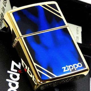 ジッポー(ZIPPO)の『送料無料』新品◇ZIPPO◇ゴールド＆ブルー◇ダイアゴナルロゴ◇GDジッポ(タバコグッズ)