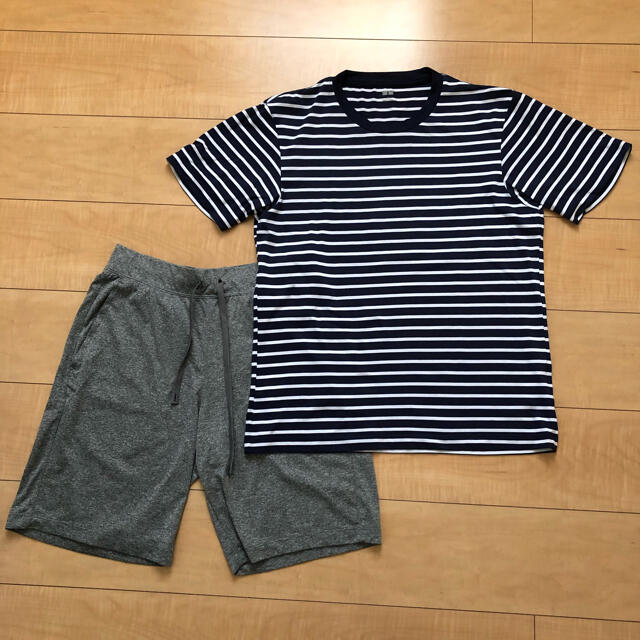 UNIQLO(ユニクロ)のUNIQLO★エアリズム　ルームウェアセット【Sサイズ】 メンズのトップス(Tシャツ/カットソー(半袖/袖なし))の商品写真