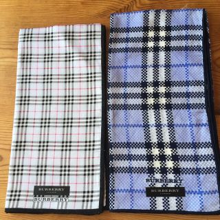 バーバリー(BURBERRY)のバーバリーハンカチ２枚ブルーチェック&水色チェック(ハンカチ/ポケットチーフ)