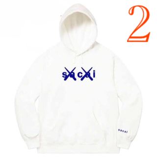 サカイ(sacai)のsacai x KAWS パーカー カウズ ホワイト/白　2(パーカー)