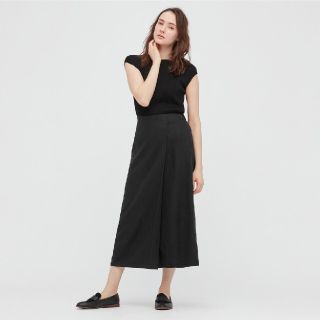 ユニクロ(UNIQLO)のリネンレーヨンナロースカート UNIQLO(ひざ丈スカート)