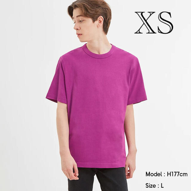 GU(ジーユー)のGU/ジーユー メンズ コットンクルーネックT 半袖 パープル 紫 XS メンズのトップス(Tシャツ/カットソー(半袖/袖なし))の商品写真