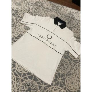 フレッドペリー(FRED PERRY)のフレッドペリー 鹿の子　フロントビックロゴ　ハーフジップ　ポロシャツ(ポロシャツ)