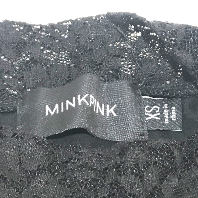 MINKPINK(ミンクピンク)のミンクピンク MINK PINK 総レース柄 ショート丈 オフショルダー ハイネック トップスその他 ポリエステル ブラック レディースのレッグウェア(タイツ/ストッキング)の商品写真