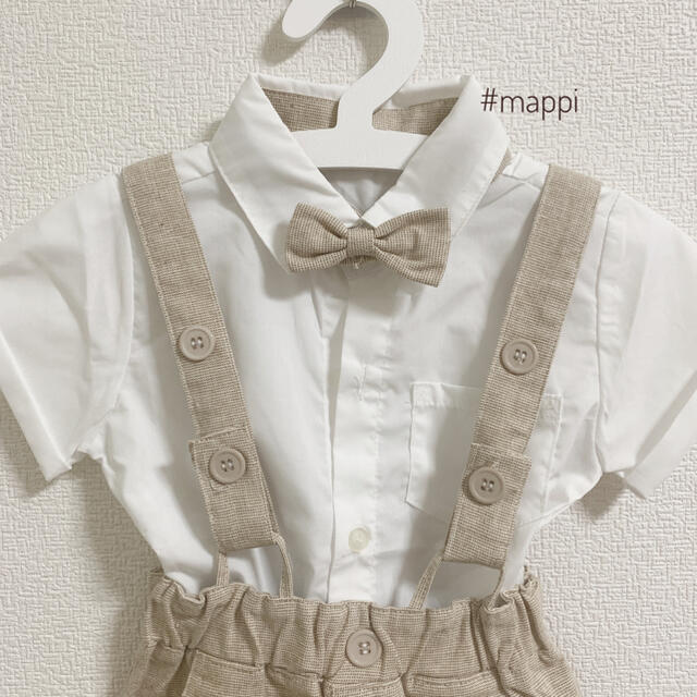 新品 80 フォーマル セットアップ 半袖 夏 男の子 1歳 誕生日 キッズ/ベビー/マタニティのベビー服(~85cm)(ロンパース)の商品写真