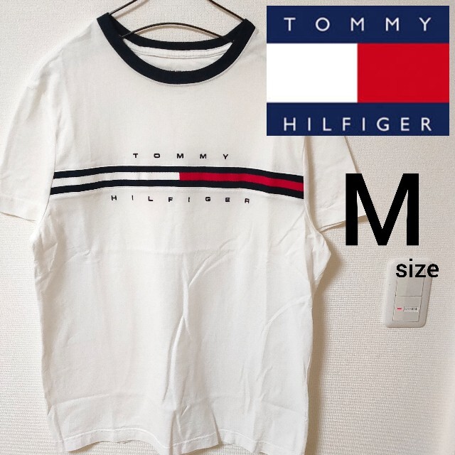 TOMMY HILFIGER(トミーヒルフィガー)の美品 トミーヒルフィガー 半袖Tシャツ カットソー ホワイト メンズ Mサイズ メンズのトップス(Tシャツ/カットソー(半袖/袖なし))の商品写真