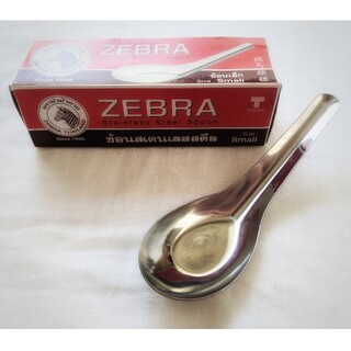 ゼブラ(ZEBRA)のZEBRA タイ製 ステンレス れんげ 金属 10本 アジア キッチン雑貨 新品(カトラリー/箸)
