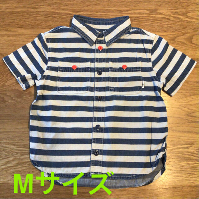 LAUNDRY(ランドリー)のlaundryランドリー キッズ 青ボーダー 半袖シャツ M 120サイズ キッズ/ベビー/マタニティのキッズ服男の子用(90cm~)(ブラウス)の商品写真