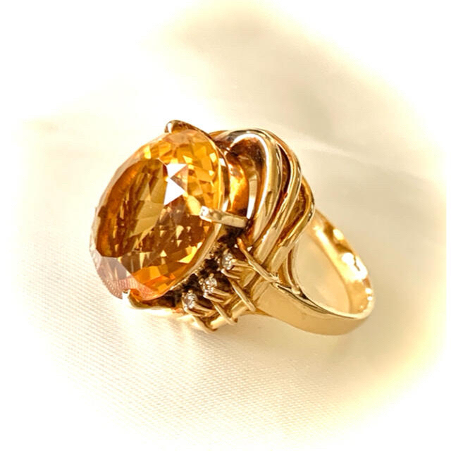 ⭐︎専用出品 K18 シトリン ダイヤ ゴールド リング⭐︎ レディースのアクセサリー(リング(指輪))の商品写真
