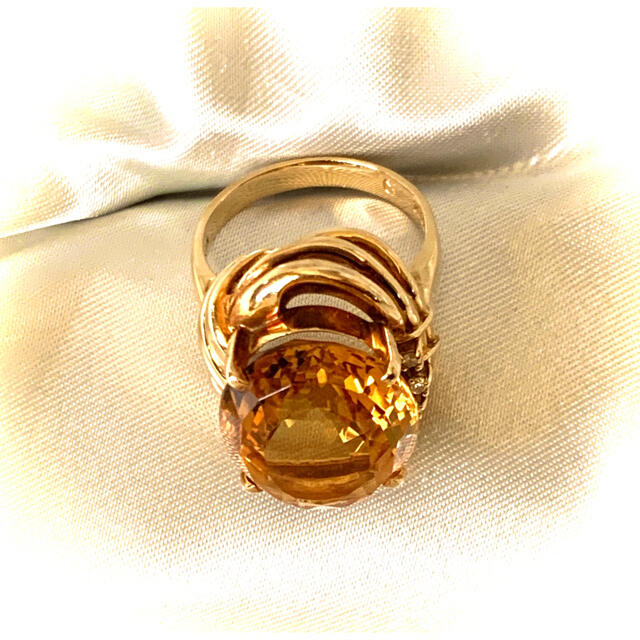 ⭐︎専用出品 K18 シトリン ダイヤ ゴールド リング⭐︎ レディースのアクセサリー(リング(指輪))の商品写真