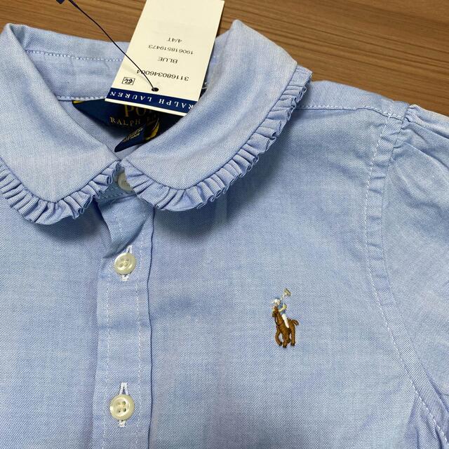 POLO RALPH LAUREN(ポロラルフローレン)のポロラルフローレン☆半袖シャツ　BLUE 4/4T キッズ/ベビー/マタニティのキッズ服女の子用(90cm~)(Tシャツ/カットソー)の商品写真