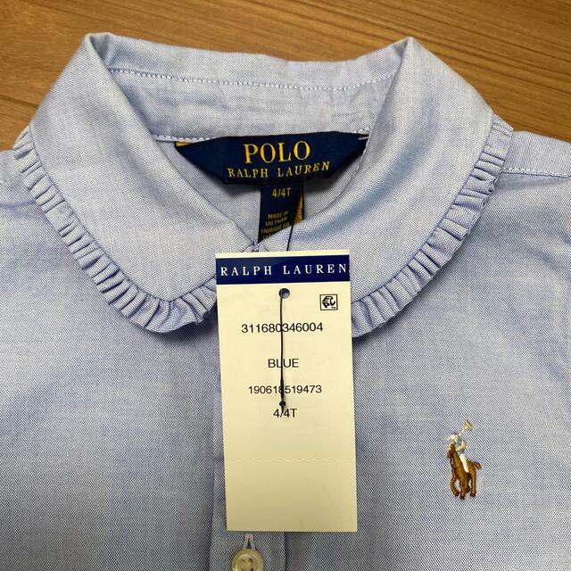 POLO RALPH LAUREN(ポロラルフローレン)のポロラルフローレン☆半袖シャツ　BLUE 4/4T キッズ/ベビー/マタニティのキッズ服女の子用(90cm~)(Tシャツ/カットソー)の商品写真