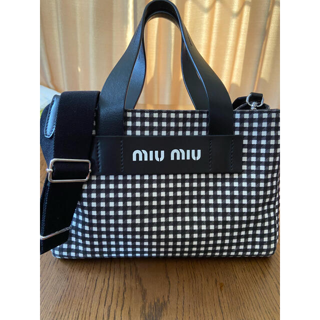 miumiu - miumiu 2wayショルダーバッグ ギンガムチェック カナパの通販 ...