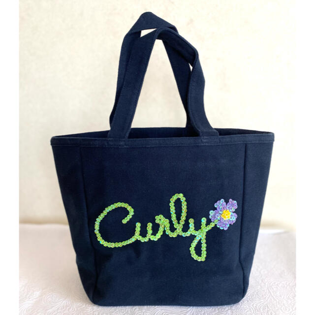 Curly Collection(カーリーコレクション)のCURLY コレクション　キラキラ可愛いネイビー　スパンコールトートバッグ　新品 レディースのバッグ(トートバッグ)の商品写真