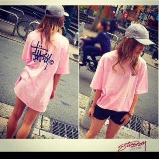 ステューシー(STUSSY)のStussy Woman Big Basic Logo Tee Tシャツ ピンク(Tシャツ(半袖/袖なし))