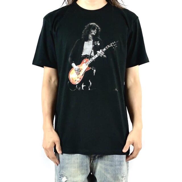 【ジミーペイジ】新品 レッドツェッペリン ギブソン レスポール 黒 Tシャツ メンズのトップス(Tシャツ/カットソー(半袖/袖なし))の商品写真