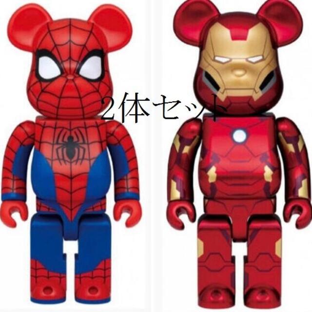 新品 ハッピーくじ マーベル ベアブリック アイアンマン スパイダーマン