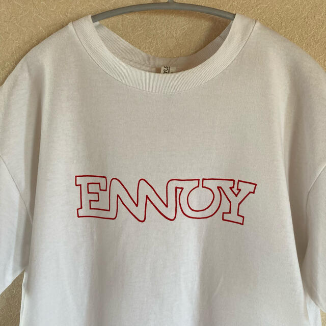 1LDK SELECT(ワンエルディーケーセレクト)のENNOY Electric Logo Tee 白×赤 メンズのトップス(Tシャツ/カットソー(半袖/袖なし))の商品写真