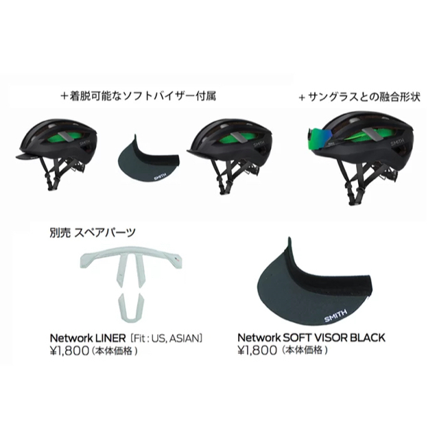 SMITH(スミス)のSMITH Network MIPS ロードバイクヘルメット Sサイズ 自動車/バイクのバイク(ヘルメット/シールド)の商品写真