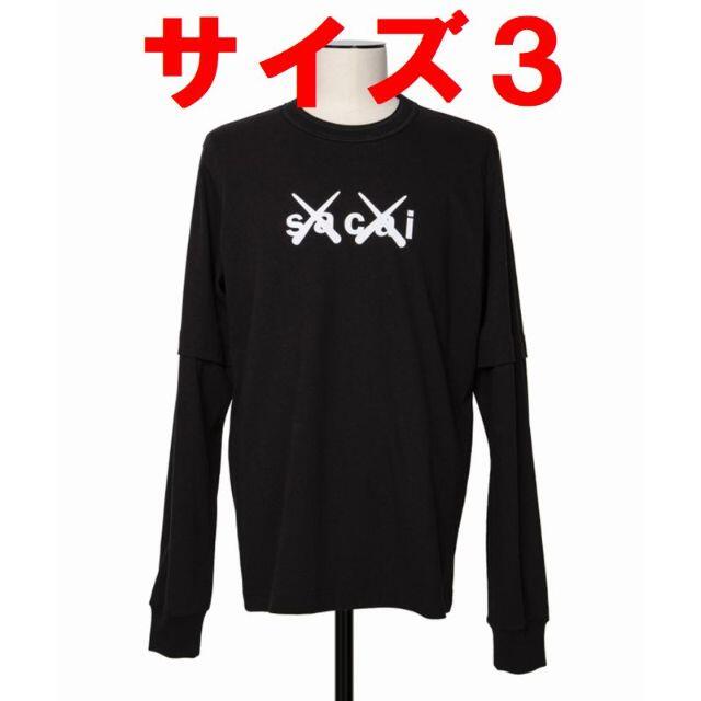 サイズ3 sacai KAWS Flock Print 長袖 Tシャツ3カラー